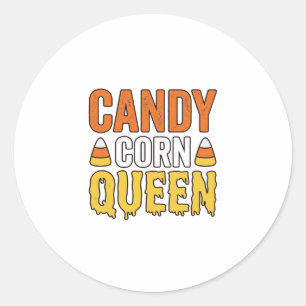 Pegatina Redonda Reina de Caramelo de Maíz Diseño de Camiseta Vinta