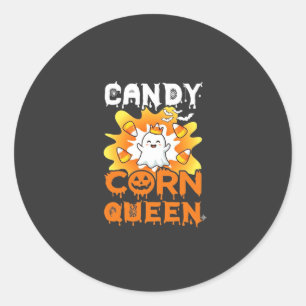 Pegatina Redonda Reina de Caramelo de Maíz Halloween Murciélagos Fa