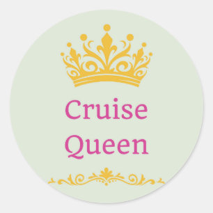 Pegatina Redonda Reina de crucero