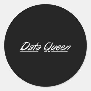 Pegatina Redonda Reina de datos - Contabilidad