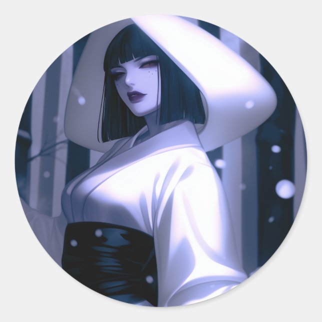 Pegatina Redonda Reina de hielo (Anverso)