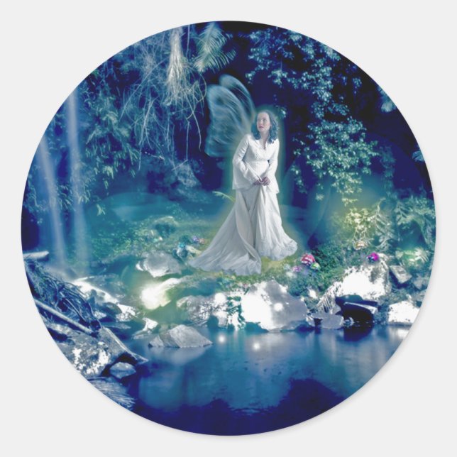 Pegatina Redonda Reina de las hadas (Anverso)