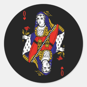 Pegatina Redonda Reina de los corazones