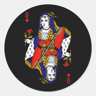 Pegatina Redonda Reina de los corazones