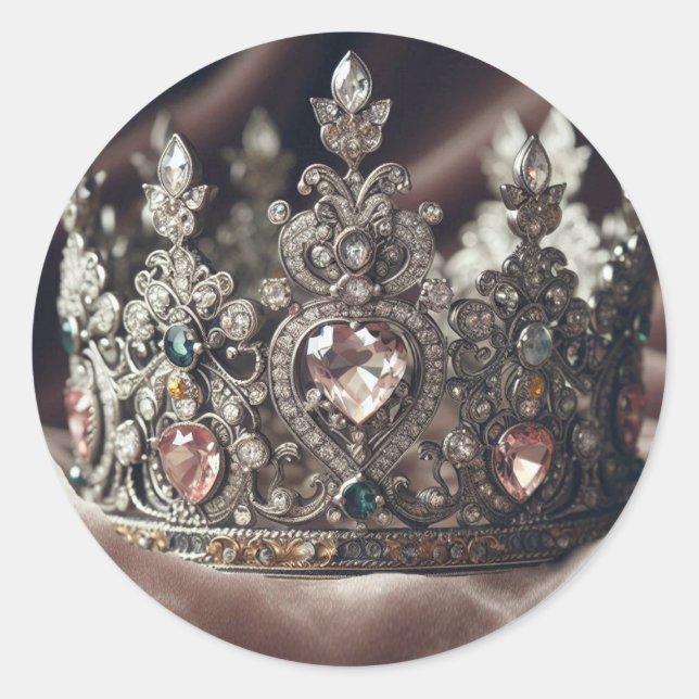 Pegatina Redonda Reina de mi corazón - apta para una reina - Reina  (Anverso)