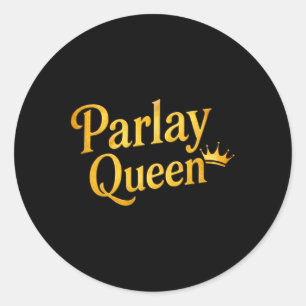 Pegatina Redonda Reina de Parlay Apuestas Deportivas Fúnebre Aposta
