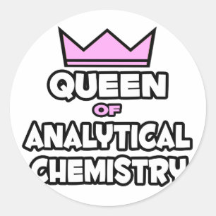 Pegatina Redonda Reina de química analítica