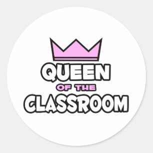 Pegatina Redonda Reina del aula