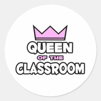 Pegatina Redonda Reina del aula