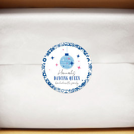 Pegatina Redonda Reina del baile musical griego disco despedida de 