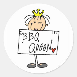 Pegatina Redonda Reina del Bbq