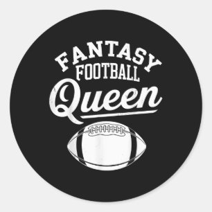 Pegatina Redonda Reina del Fútbol Fantasía