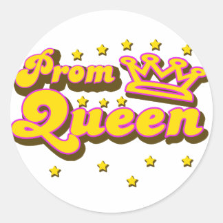 Pegatina Redonda Reina del Prom