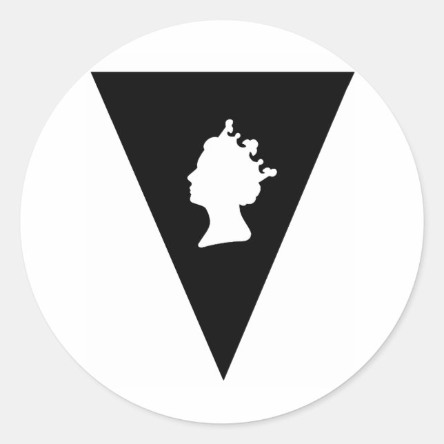 Pegatina Redonda reina elizabeth diamante jubileo (Anverso)