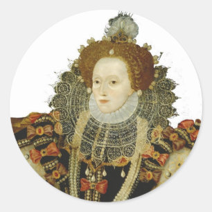 Pegatina Redonda Reina Elizabeth I