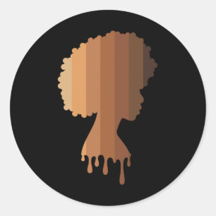 Pegatina Redonda Reina mujer negra en el mes de la historia negra B