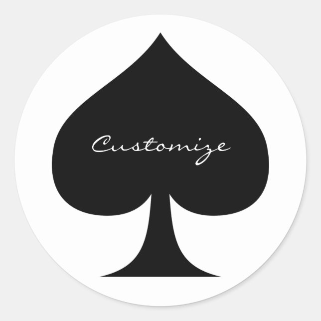 Pegatina Redonda Reina negra de espadas Black Thunder_Cove (Anverso)