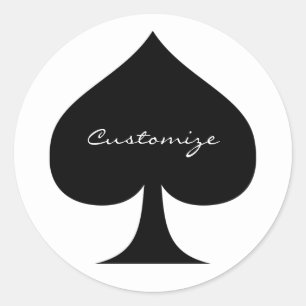 Pegatina Redonda Reina negra de espadas Thunder_Cove negro