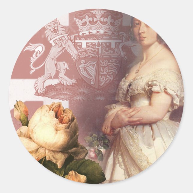 Pegatina Redonda Reina Victoria (Anverso)