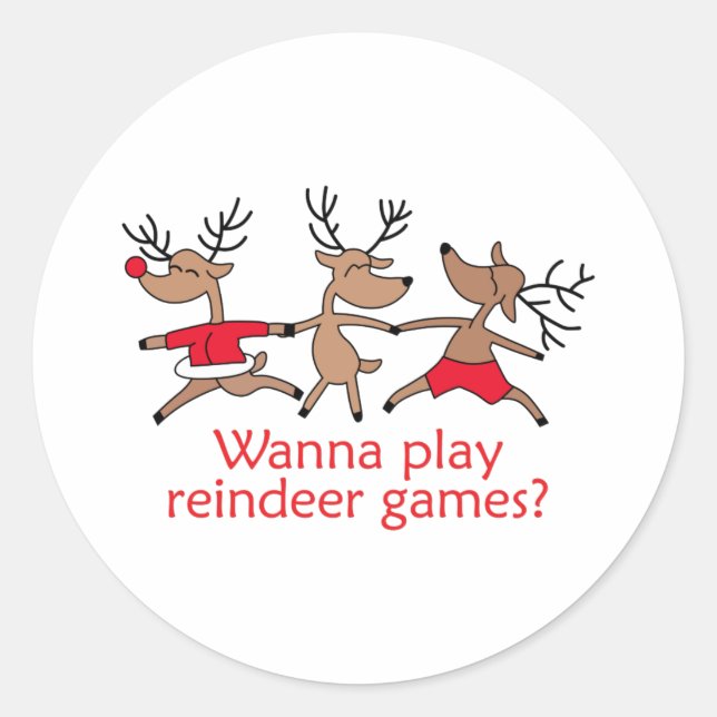 PEGATINA REDONDA REINDEER GAMES (Anverso)