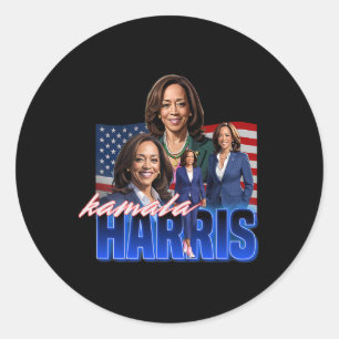 Pegatina Redonda Reinicio del Bootleg de la Bandera Americana Kamal