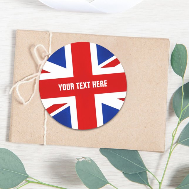 Pegatina Redonda Reino Unido Bandera británica Reino Unido (Great Britain United Kingdom British UK Flag Classic Round Sticker)