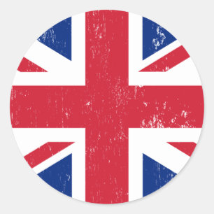 Pegatina Redonda Reino Unido Gran Bretaña e Inglaterra Bandera ingl