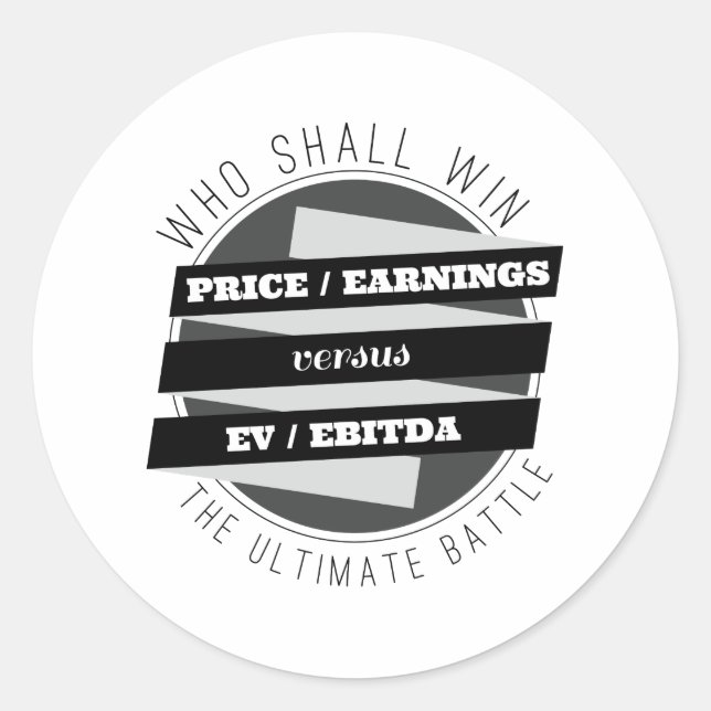 Pegatina Redonda Relación P/E frente a EV/EBITDA (Anverso)