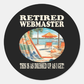 Pegatina Redonda Relajación de Webmaster Retirada