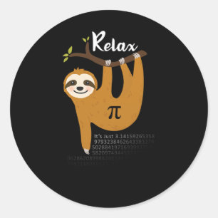 Pegatina Redonda Relájate, es sólo Pi 3.14 Graciosa matemática del