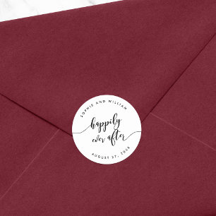 Pegatina Redonda Relájese con el guión de manera feliz desde el fav