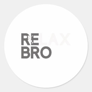 Pegatina Redonda Relax Bro Funny Lacrosse Player Lax Lover Chiste T