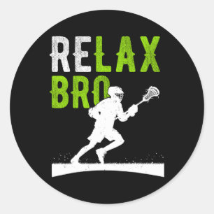 Pegatina Redonda Relax Bro Lacrosse Juego de equipo deportivo Lacro