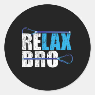 Pegatina Redonda Relax Bro Lacrosse Player Design