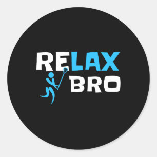 Pegatina Redonda Relax Bro Lacrosse Sticks Player