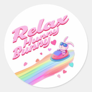 Pegatina Redonda Relax Hunny Bunny