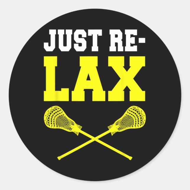Pegatina Redonda Relax Lacrosse Sticks (Anverso)