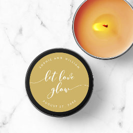 Pegatina Redonda Relax Script Let Love Glow Editable Color Boda