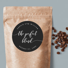 Pegatina Redonda Relax Script Perfect Blend Personalizado Boda de c