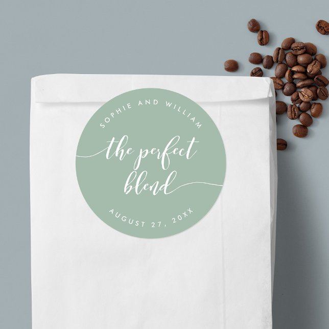 Pegatina Redonda Relax Script Perfect Blend Personalizado Boda de c (Subido por el creador)