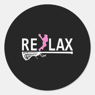 Pegatina Redonda Relax Youth Lacrosse Camisetas Lacrosse Funny