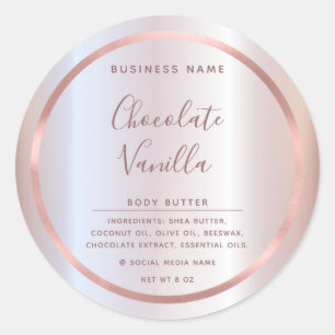 Pegatina Redonda Relieve metalizado de círculo de tipografía minima