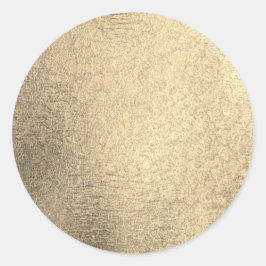 Pegatina Redonda Relieve metalizado de Faux Blank Gold