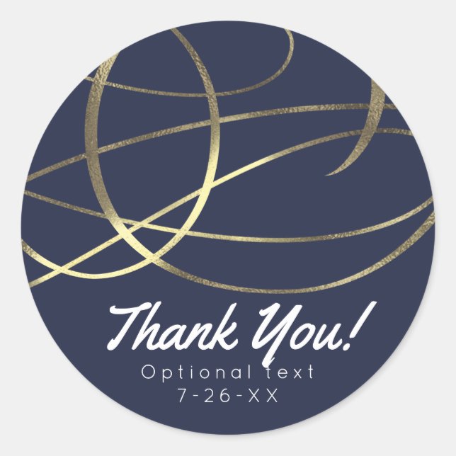 Pegatina Redonda Relieve metalizado De Faux De Oro Cualquier Favor  (Anverso)