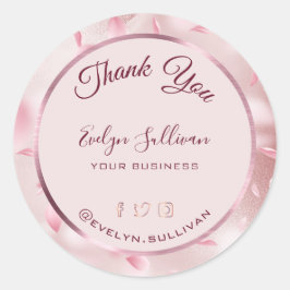 Pegatina Redonda Relieve metalizado de Flower Petals Faux Elegant