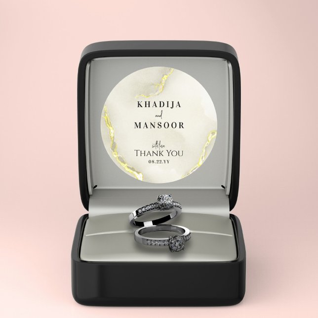 Pegatina Redonda Relieve metalizado dorado Boda de Textura de Mármo (Subido por el creador)