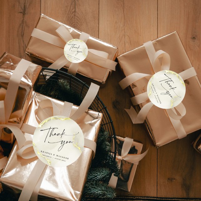 Pegatina Redonda Relieve metalizado dorado Boda de Textura de Mármo (Subido por el creador)