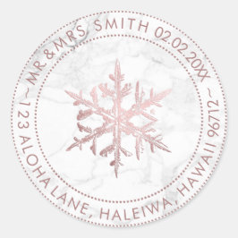 Pegatina Redonda Relieve metalizado dorado/MÁRMOL ROSA de PixDezine