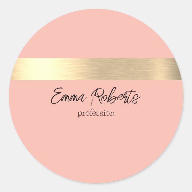 Pegatina Redonda Relieve metalizado dorado rosa de tulipanes fresco (Anverso)