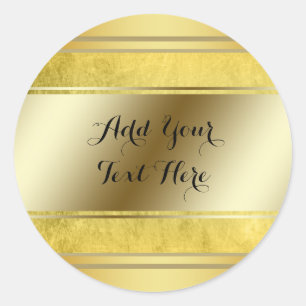 Pegatina Redonda Relieve metalizado Metalizado de oro Faux Purpurin